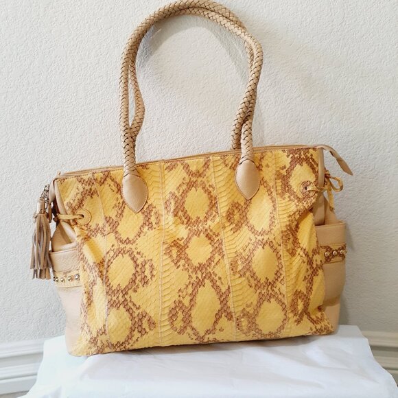 Chi Snake Leather Tote Purse - Picture 3 of 15